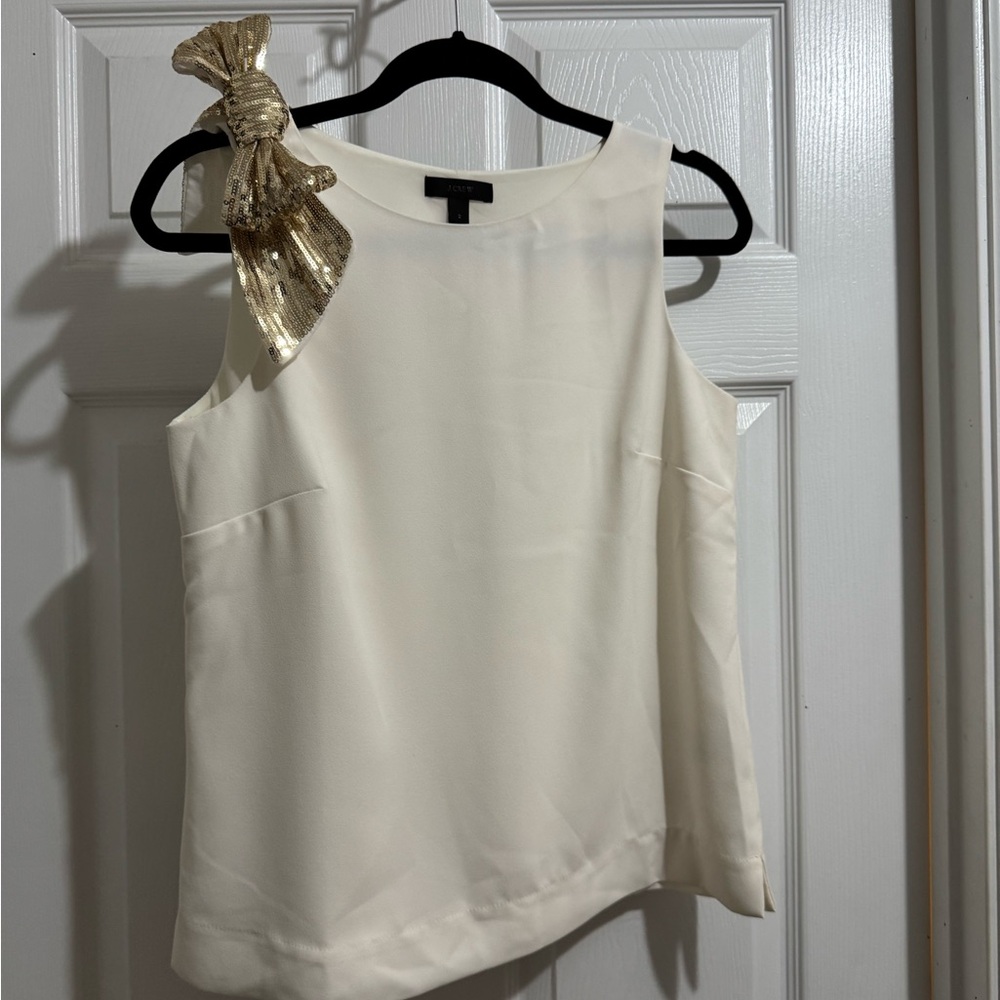 J Crew Sequin Bow Blouse